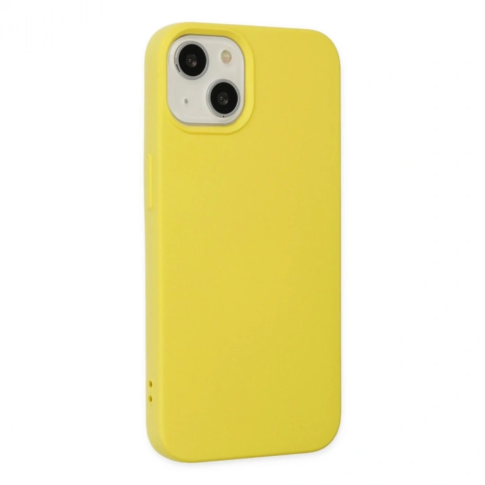 İphone 14 Plus Kılıf Nano İçi Kadife Silikon - Sarı