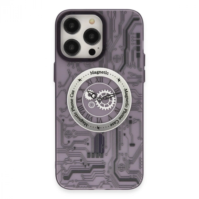 İphone 14 Pro Kılıf Apollo Magneticsafe Desenli Kapak - Apollo Mor - 5