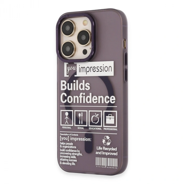 İphone 14 Pro Kılıf Apollo Magneticsafe Desenli Kapak - Apollo Mor - 6