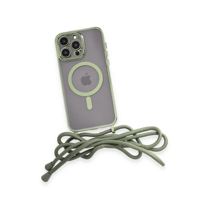 İphone 14 Pro Kılıf Divo Lazer Askılı Magsafe Kapak - Koyu Yeşil