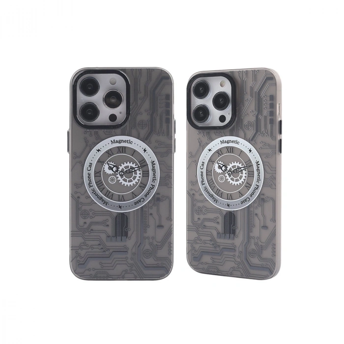 İphone 14 Pro Max Kılıf Apollo Magneticsafe Desenli Kapak - Apollo Siyah - 1