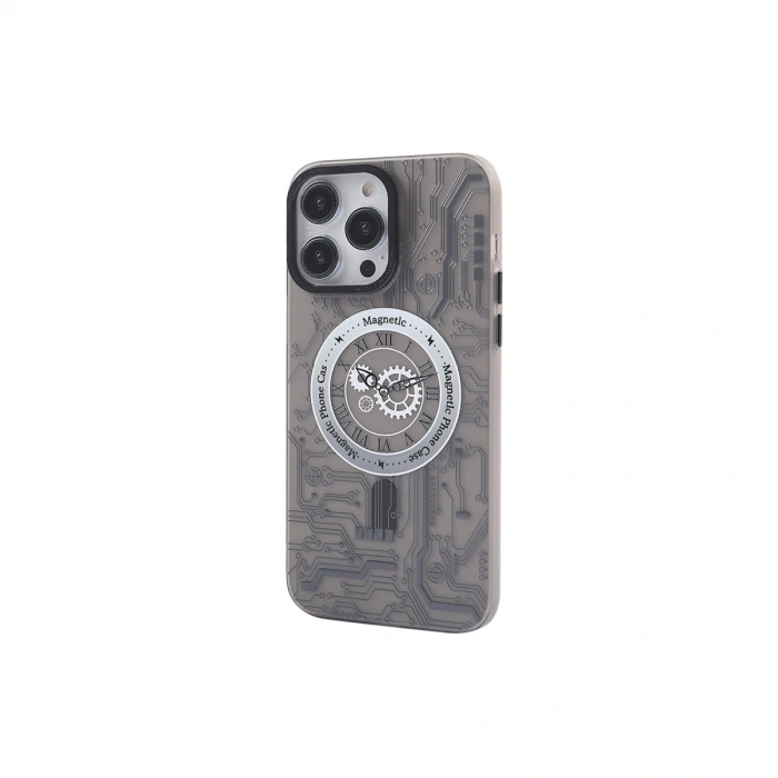 İphone 14 Pro Max Kılıf Apollo Magneticsafe Desenli Kapak - Apollo Siyah - 1