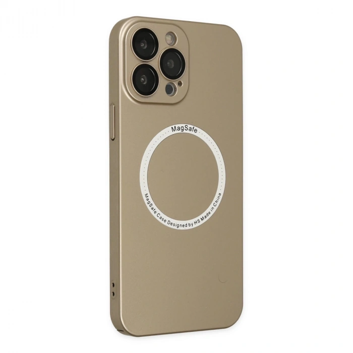 İphone 14 Pro Max Kılıf Jack Magneticsafe Lens Silikon - Gold