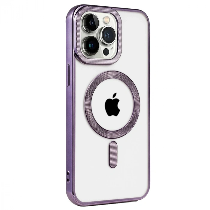 İphone 14 Pro Max Kılıf Kronos Magsafe Kapak - Derin Mor