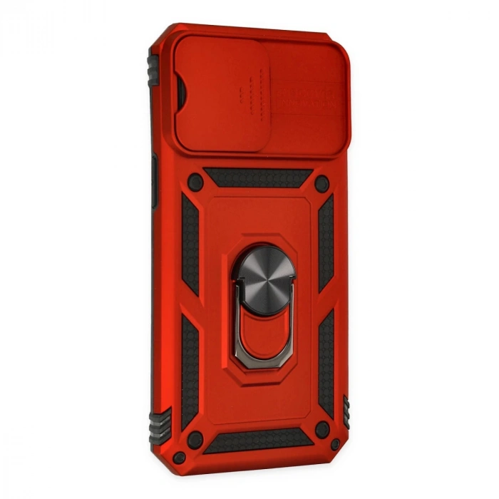 İphone 14 Pro Max Kılıf Pars Lens Yüzüklü Silikon - Kırmızı