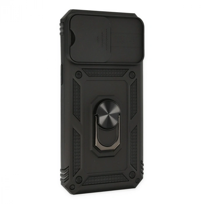 İphone 14 Pro Max Kılıf Pars Lens Yüzüklü Silikon - Siyah