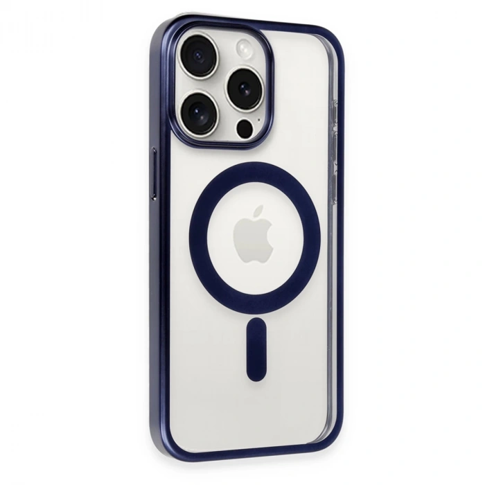 İphone 15 Pro Kılıf Erozi Magsafe Kapak - Lacivert