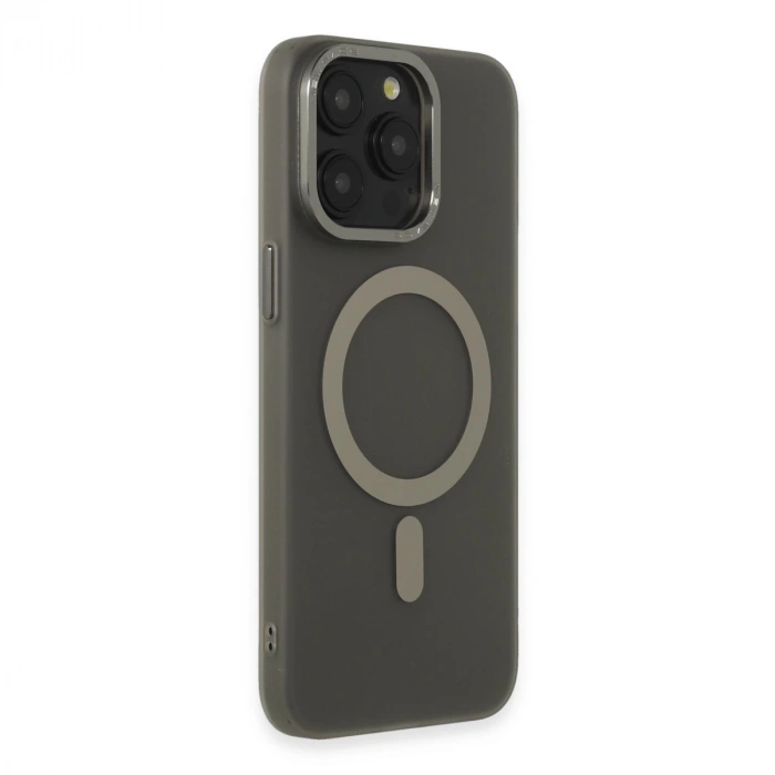 İphone 15 Pro Kılıf Lodos Magneticsafe Mat Kapak - Titan Gri