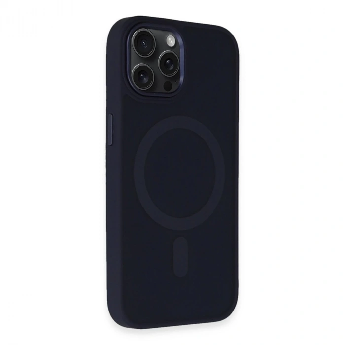 İphone 15 Pro Kılıf Oslo Magsafe Kapak - Lacivert