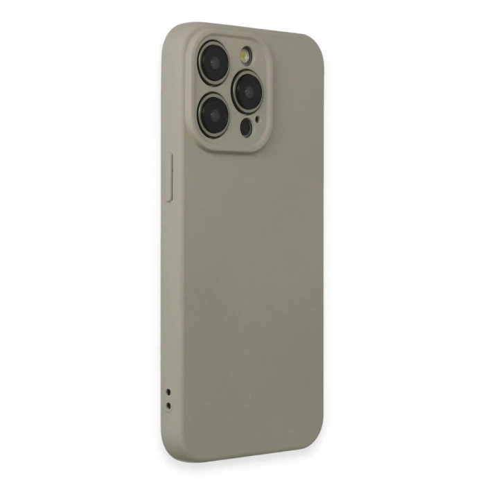 İphone 15 Pro Max Kılıf Nano İçi Kadife Silikon - Beyaz Titanyum