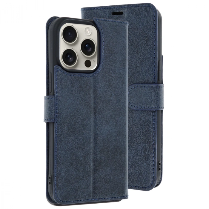 İphone 15 Pro Max Kılıf Trend S Plus Kapaklı Kılıf - Lacivert