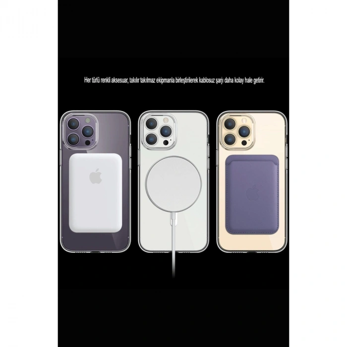 İphone 15 Pro Max Kılıf Tron Şeffaf Magsafe Kapak - Şeffaf
