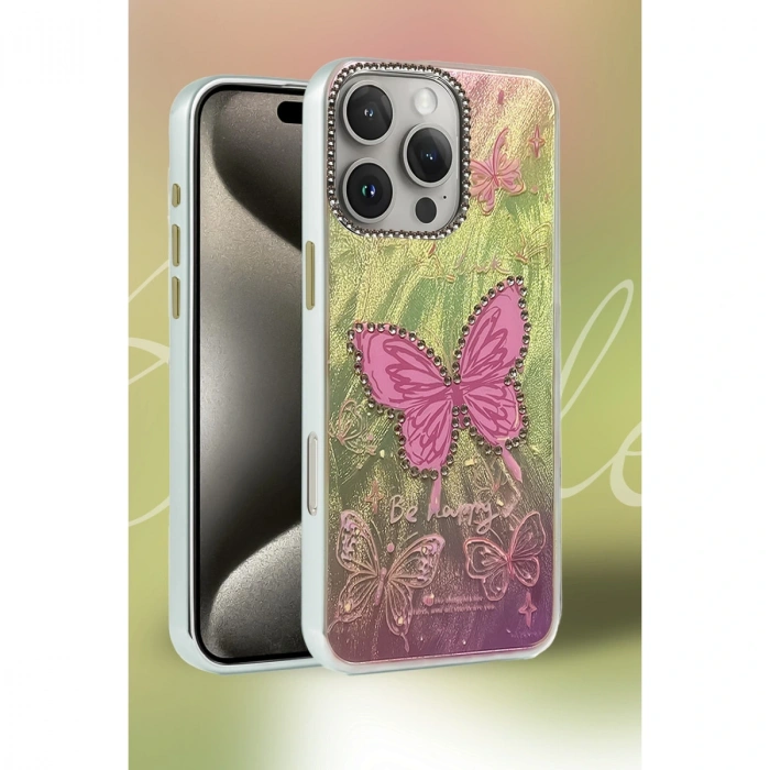 İphone 16 Kılıf Blade Aynalı Desenli Kapak - Desen 8