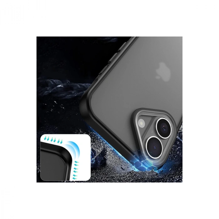 İphone 16 Kılıf Elegant Kapak - Siyah