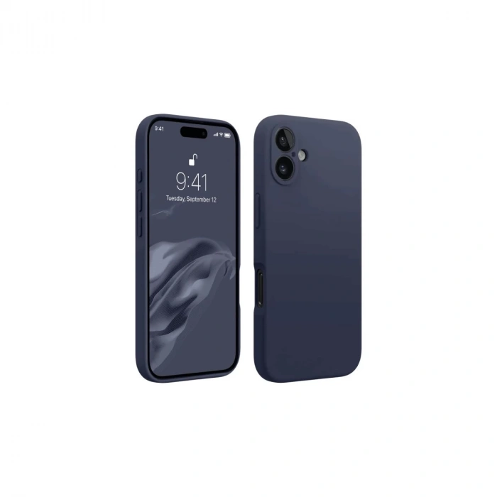İphone 16 Plus Kılıf First Silikon - Lacivert