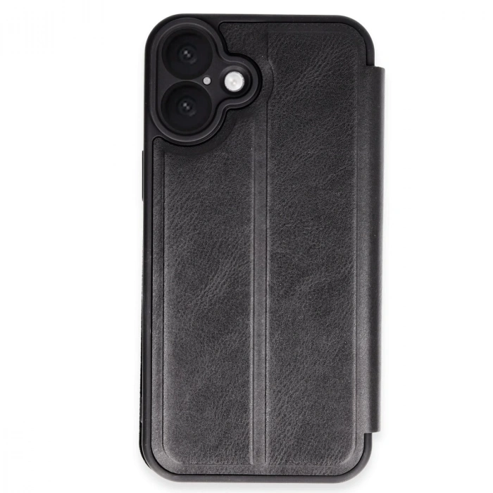 İphone 16 Plus Kılıf Flip Cover - Siyah