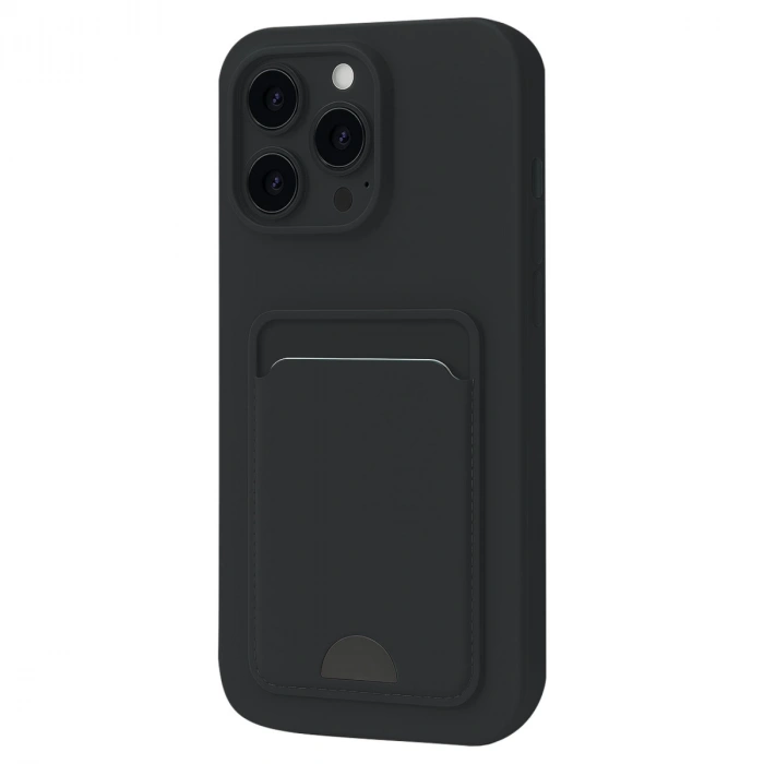 İphone 16 Pro Kılıf Kelvin Kartvizitli Silikon - Siyah