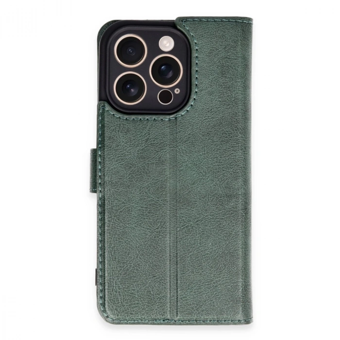 İphone 16 Pro Kılıf Trend S Plus Kapaklı Kılıf - Yeşil