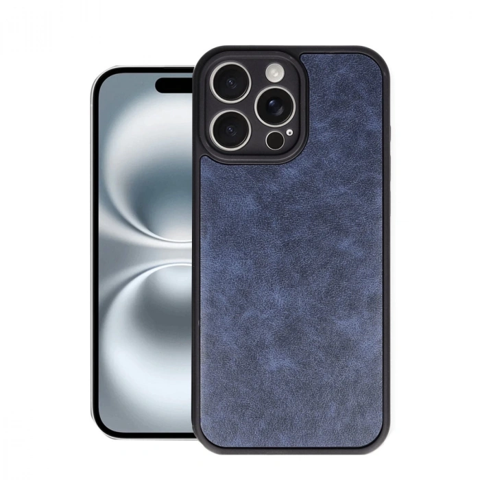 İphone 16 Pro Max Kılıf Aras Deri Kapak - Lacivert