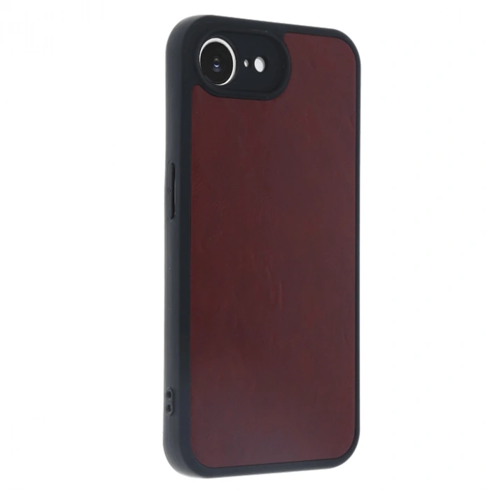 İphone 16e Kılıf Aras Deri Kapak - Bordo