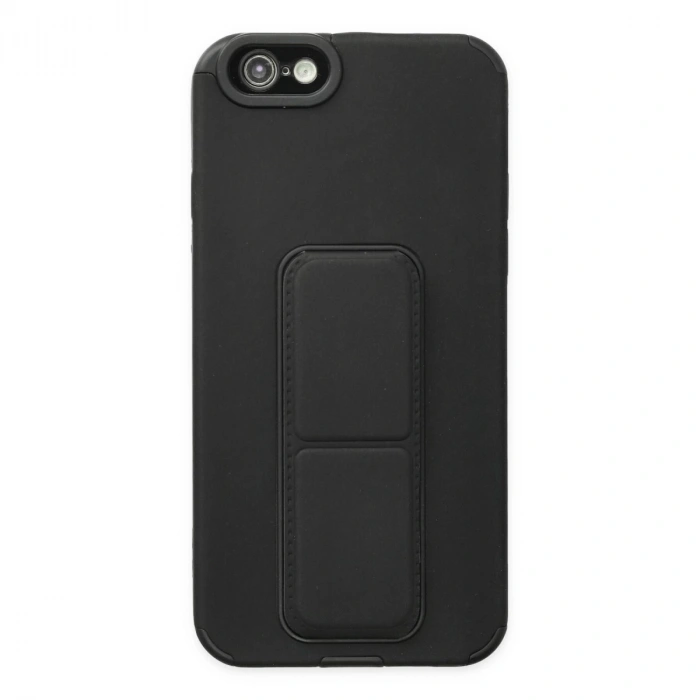 İphone 6 Kılıf Mega Standlı Silikon - Siyah