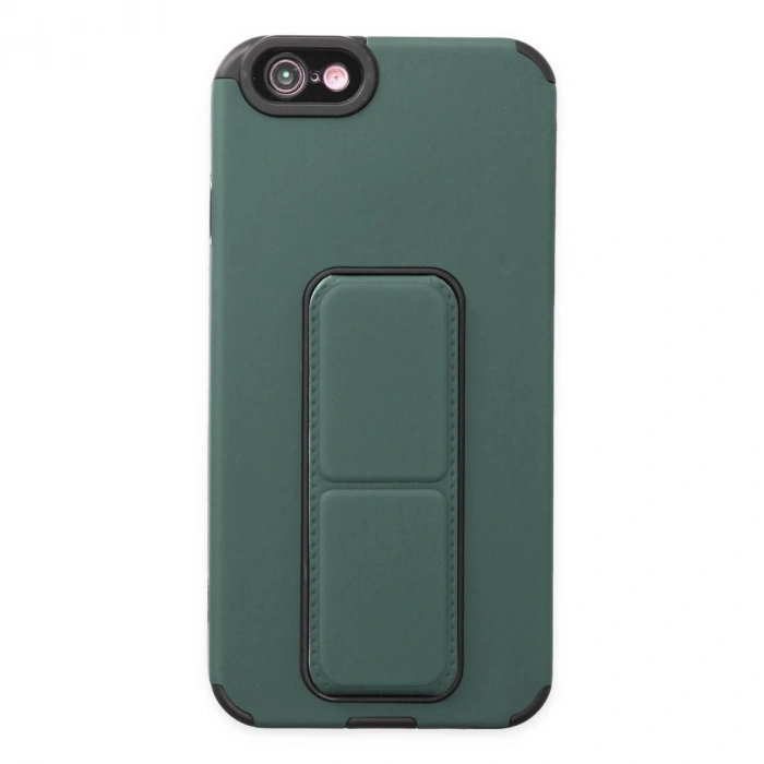 İphone 6 Kılıf Mega Standlı Silikon - Yeşil