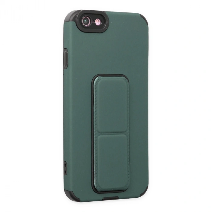 İphone 6 Kılıf Mega Standlı Silikon - Yeşil