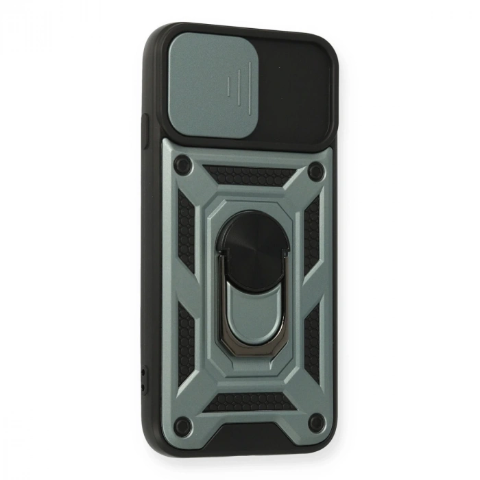 İphone 6 Kılıf Pars Lens Yüzüklü Silikon - Yeşil