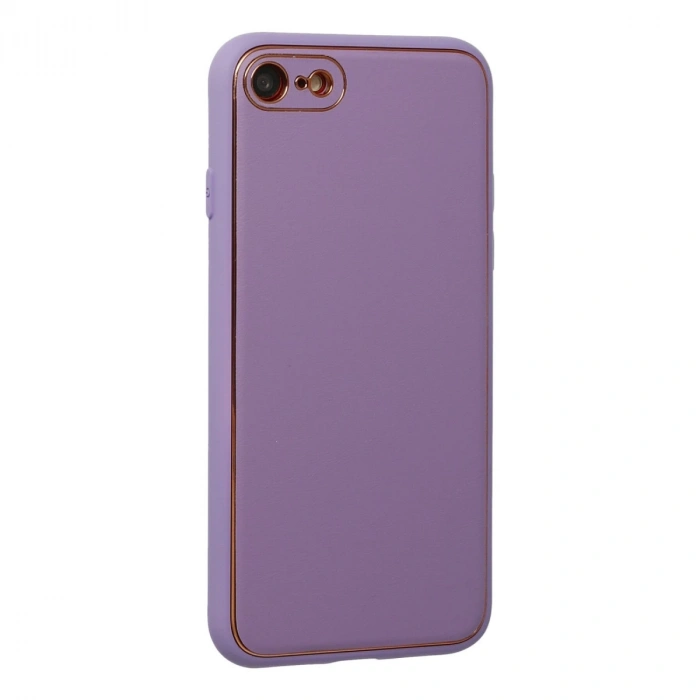 İphone 7 Kılıf Coco Deri Silikon Kapak - Lila