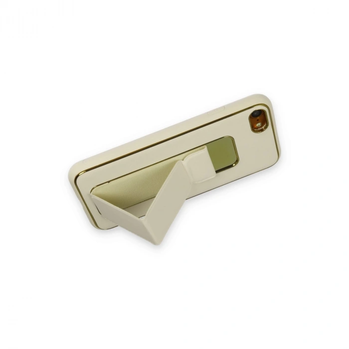 İphone 7 Kılıf Coco Deri Standlı Kapak - Beyaz