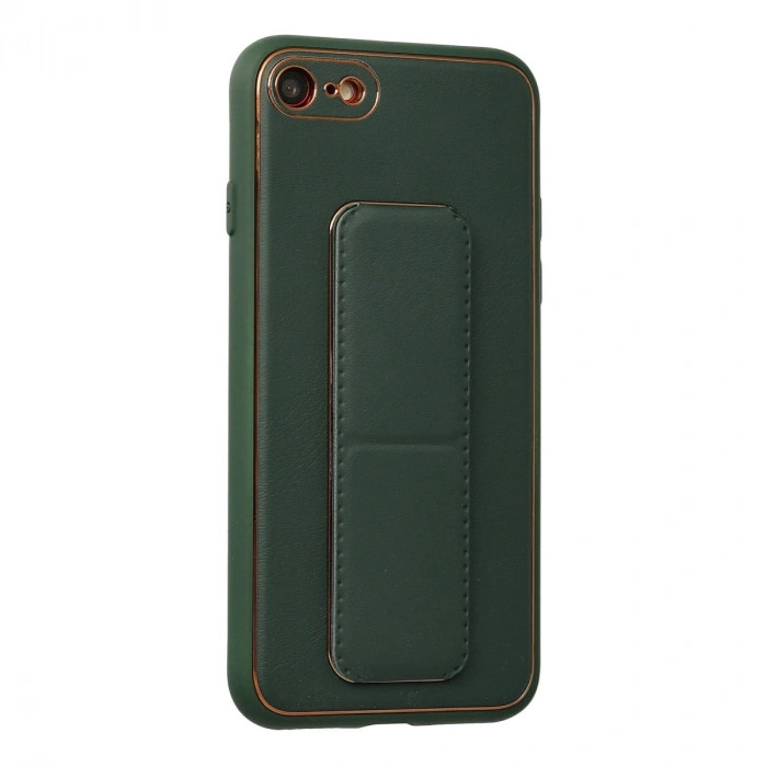 İphone 7 Kılıf Coco Deri Standlı Kapak - Yeşil