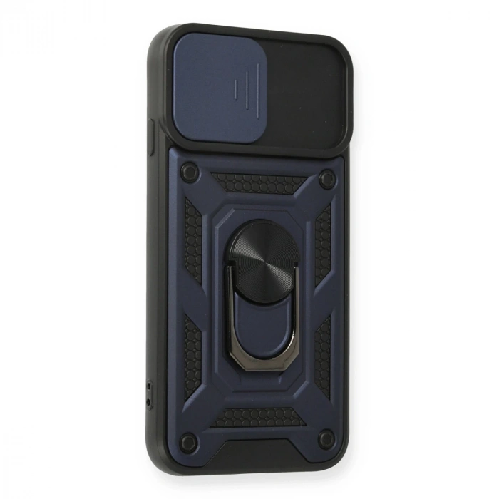 İphone 7 Kılıf Pars Lens Yüzüklü Silikon - Lacivert