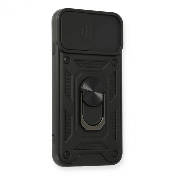 İphone 7 Kılıf Pars Lens Yüzüklü Silikon - Siyah