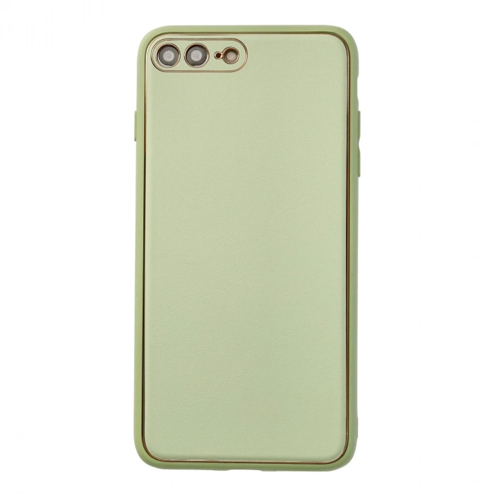 İphone 7 Plus Kılıf Coco Deri Silikon Kapak - Açık Yeşil