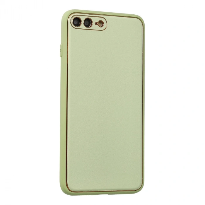 İphone 7 Plus Kılıf Coco Deri Silikon Kapak - Açık Yeşil