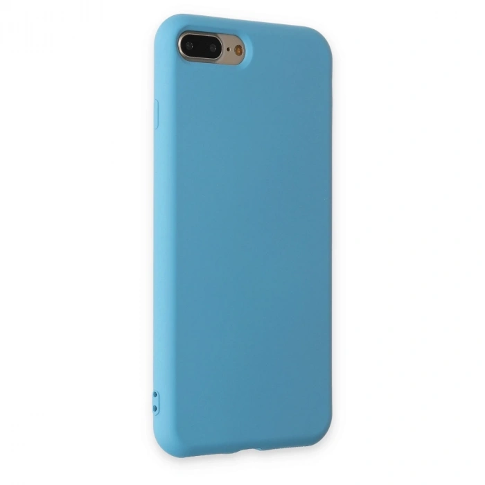 İphone 7 Plus Kılıf Nano İçi Kadife Silikon - Mavi