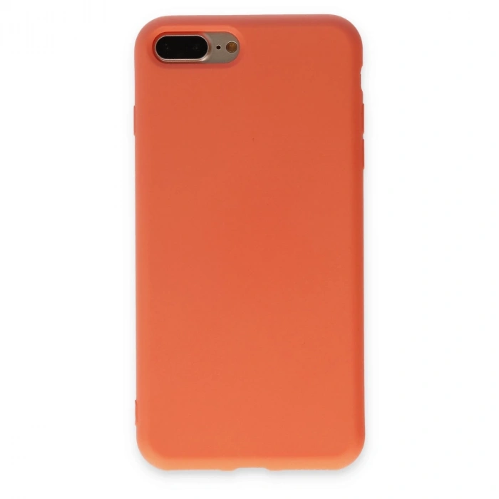 İphone 7 Plus Kılıf Nano İçi Kadife Silikon - Turuncu