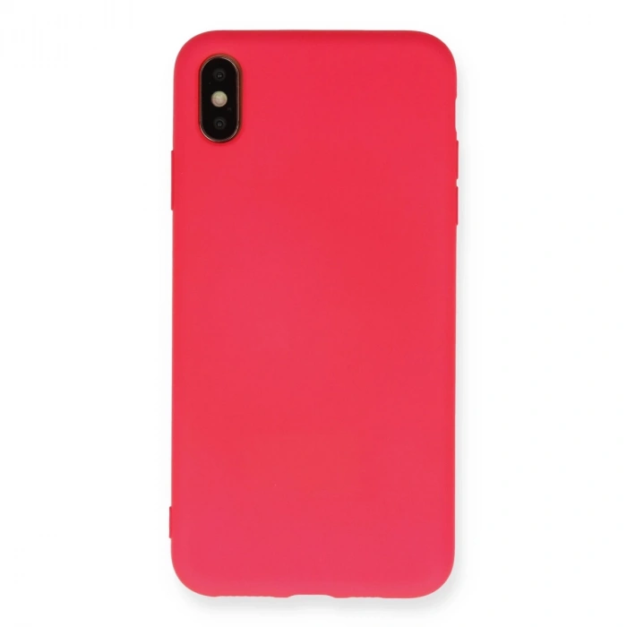 İphone Xs Max Kılıf Nano İçi Kadife Silikon - Koyu Pembe