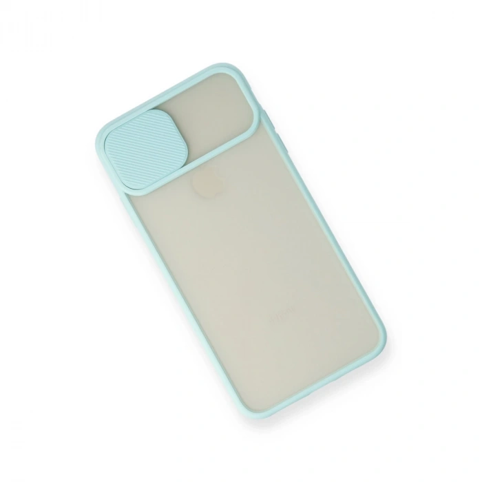 İphone Xs Max Kılıf Palm Buzlu Kamera Sürgülü Silikon - Turkuaz