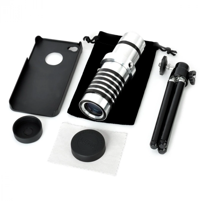 İphone5,5s,i̇phone4.4s Için Alüminyum 14x Optik Zoom Yakından Görüntü Çekme Dürbün