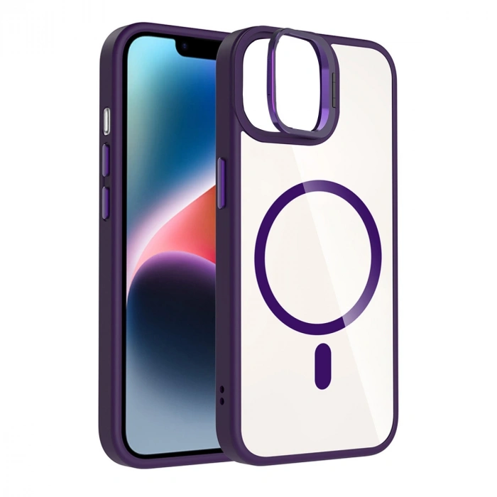 Joko Apple İphone 11 Remim Lensli Magsafe Standlı Kapak - Derin Mor