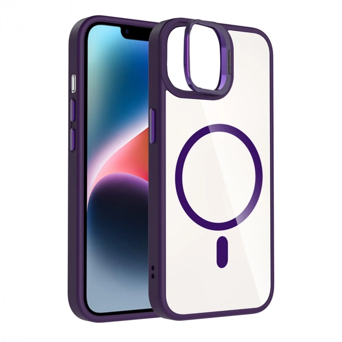 Joko Apple İphone 11 Remim Lensli Magsafe Standlı Kapak - Derin Mor