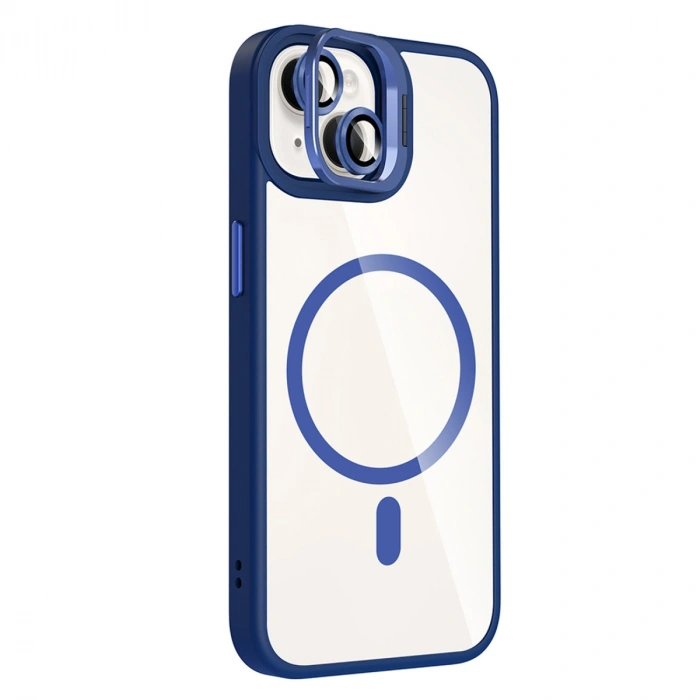 Joko Apple İphone 13 Remim Lensli Magsafe Standlı Kapak - Lacivert