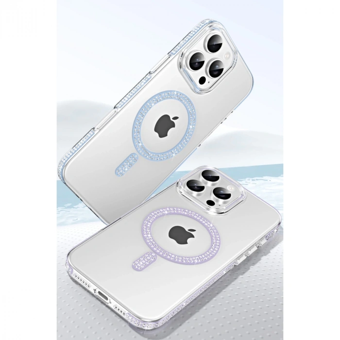 Joko Apple İphone 14 Move Taşlı Magsafe Kapak - Gümüş