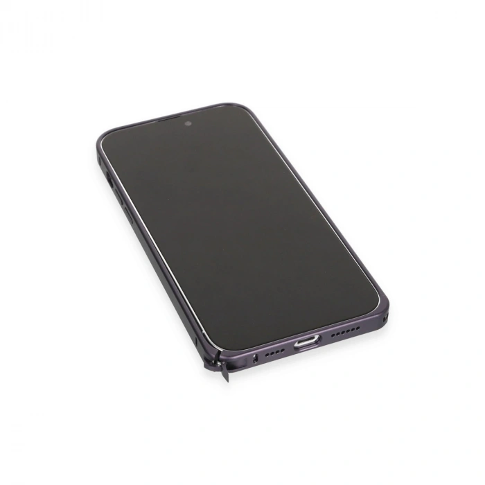 Joko Apple İphone 14 Pro Kılıf Metal Bumper Magneticsafe Kapak - Derin Mor