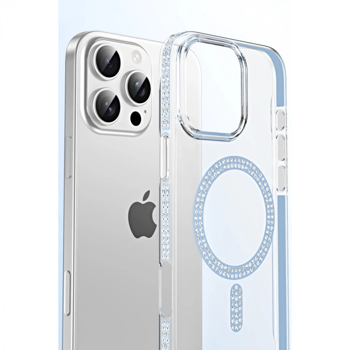 Joko Apple İphone 14 Pro Max Move Taşlı Magsafe Kapak - Gümüş