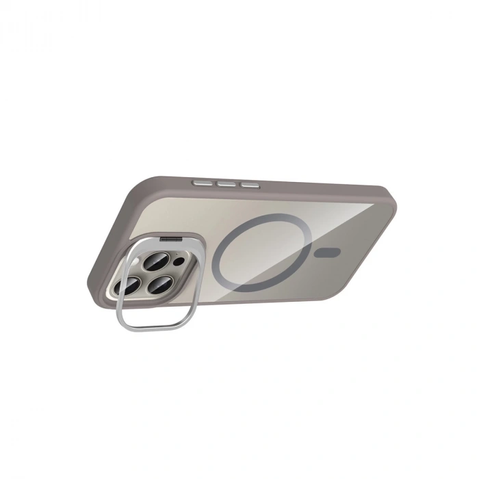Joko Apple İphone 14 Pro Max Remim Lensli Magsafe Standlı Kapak - Titan Gri