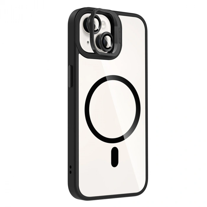 Joko Apple İphone 15 Plus Remim Lensli Magsafe Standlı Kapak - Siyah