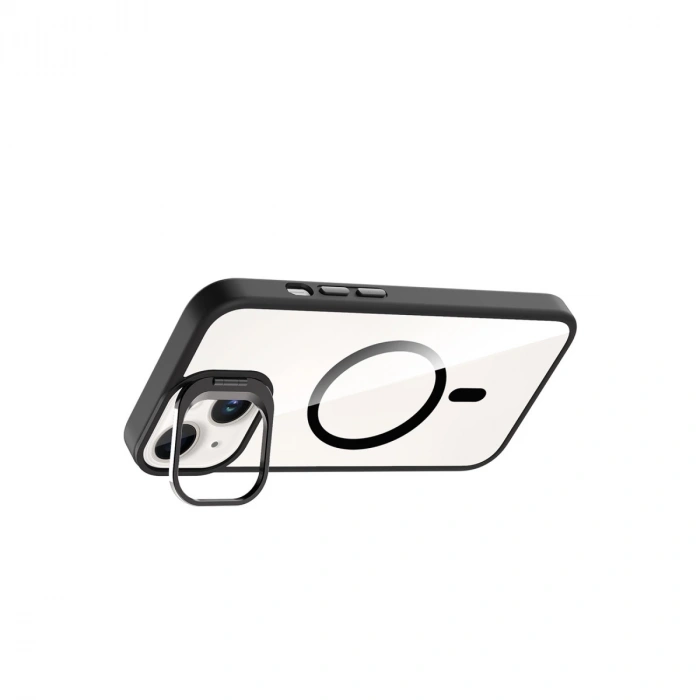 Joko Apple İphone 15 Plus Remim Lensli Magsafe Standlı Kapak - Siyah