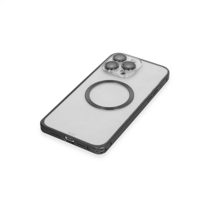 Joko Apple İphone 15 Pro Max Kılıf Metal Bumper Magneticsafe Kapak - Siyah